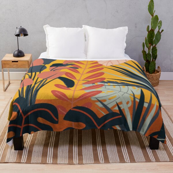 Item preview, Colorful Tropical Jungle Leaves Pattern Design designed and sold by antevasinart.