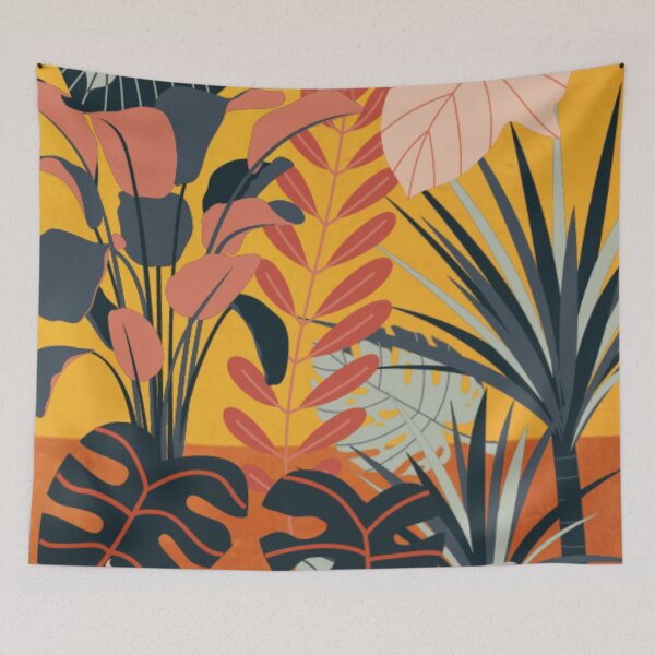 Item preview, Colorful Tropical Jungle Leaves Pattern Design designed and sold by antevasinart.