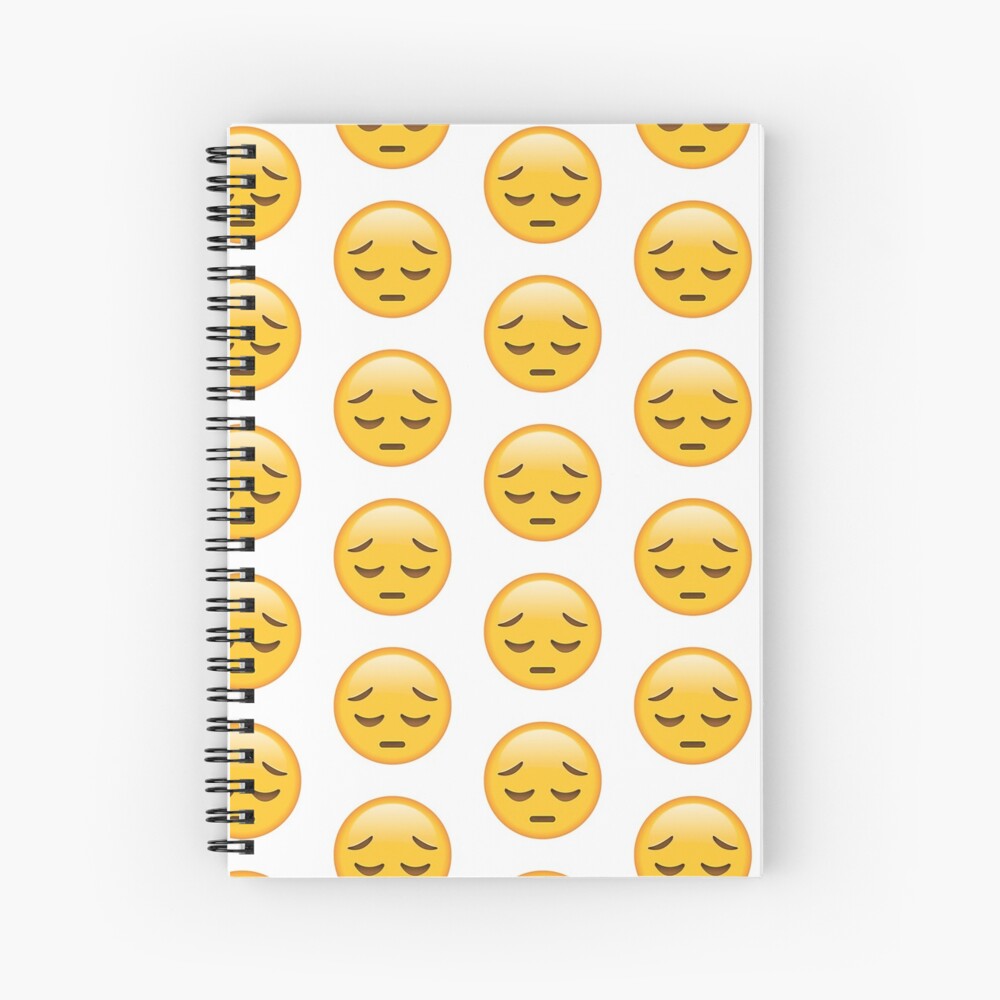 "Sad Face Emoji" Spiral Notebook for Sale by dmentes Redbubble