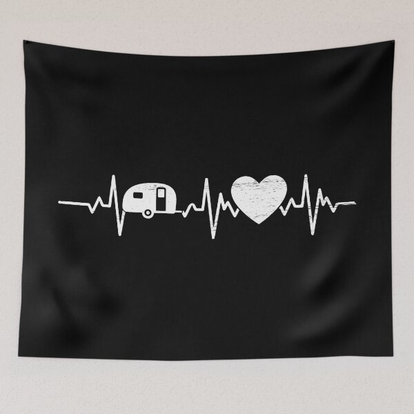Item preview, Camping Heartbeat Nature Outdoor Activity Campfire Camper designed and sold by haselshirt.