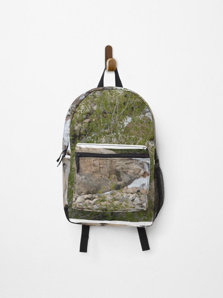 Thumbnail 1 of 3, Backpack, Waterfall and Rocks designed and sold by Haley-Marshall.