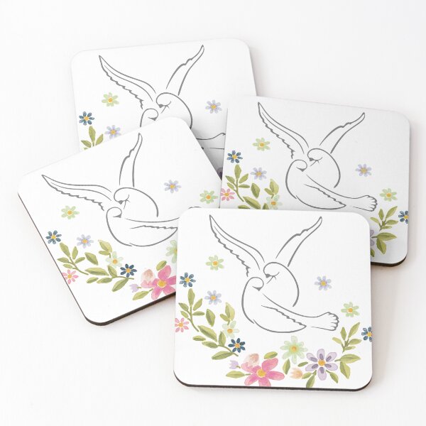 Item preview, Doves on a Nest of Flowers - Love Birds designed and sold by CreativNode.