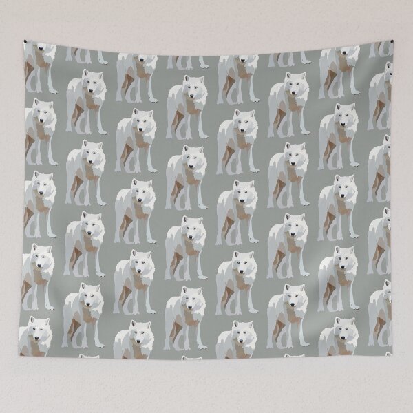 Item preview, A is for Arctic Wolf,Wolf Illustration – Majestic Wild Canine Wildlife Art designed and sold by PrettylittlepastelUk.