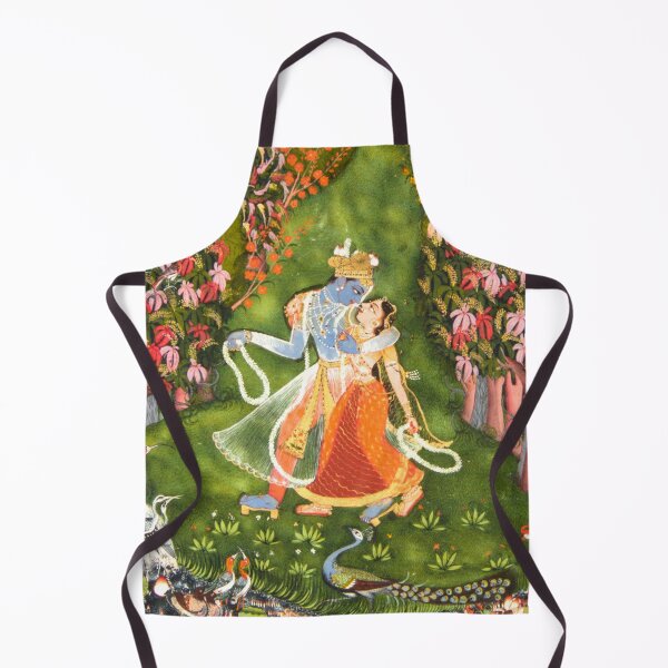 Item preview, Radha and Krishna Walk in a Flowering Grove Color Edited designed and sold by Designs24U.