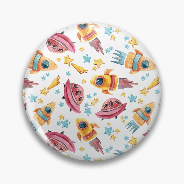 Item preview, Watercolor sky rockets and stars print, kids summer illustration designed and sold by tiana-geo.