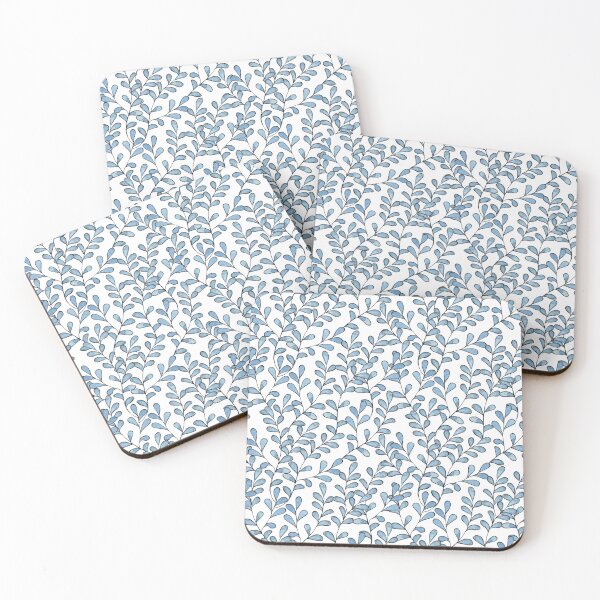 Item preview, Tiny Blue Leaves Pattern Design designed and sold by antevasinart.