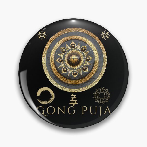 Item preview, Gong Puja With Mandala Style & Symbols Design designed and sold by EarthArtDesigns.