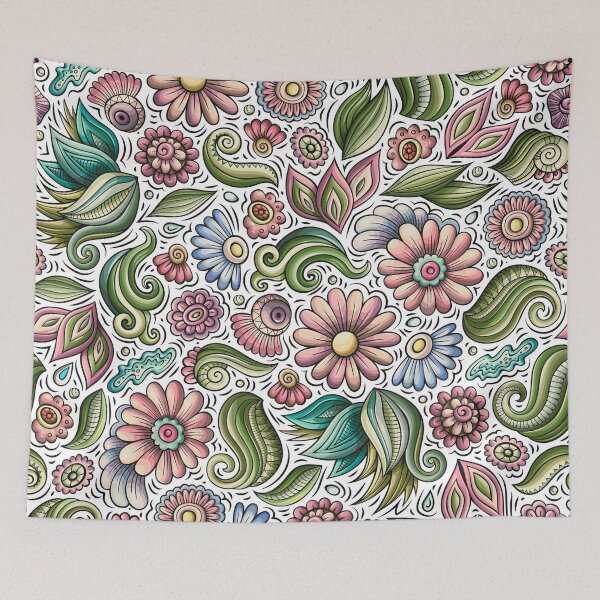 Item preview, Cartoon Floral Doodle Pattern designed and sold by antevasinart.