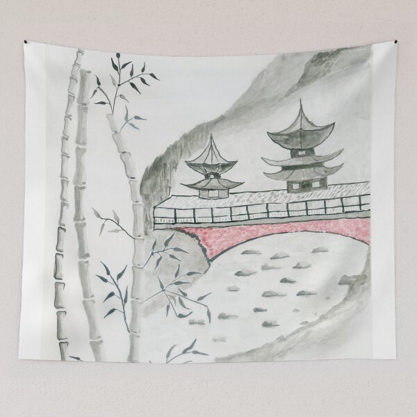 Item preview, Old, Chinese, watercolor,  bamboo designed and sold by Ihor Ivanov.
