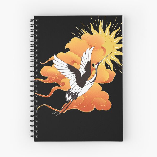 Item preview, red crowned crane clouds and sun - aesthetic designed and sold by hedoniism-shop.