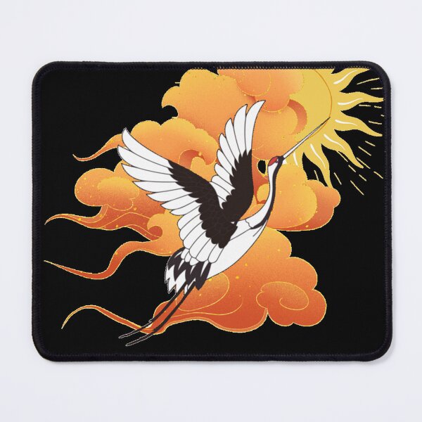 Item preview, red crowned crane clouds and sun - aesthetic designed and sold by hedoniism-shop.