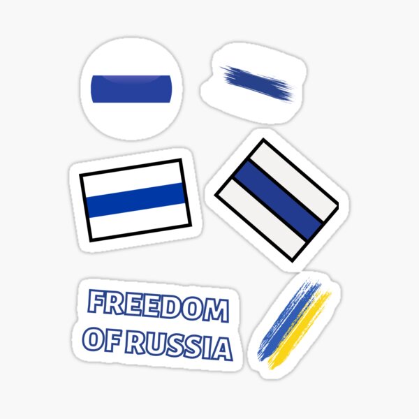 Item preview, Freedom of Russia flar. New Russian flag.  Ukraine flag. Stop war set designed and sold by T-Look.