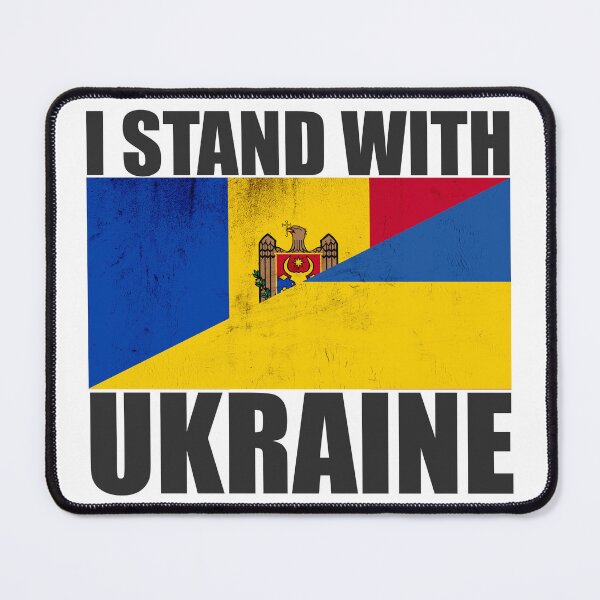 Item preview, Moldova Stands With Ukraine - Vintage Flags and Black Text designed and sold by ForUkraine2022.