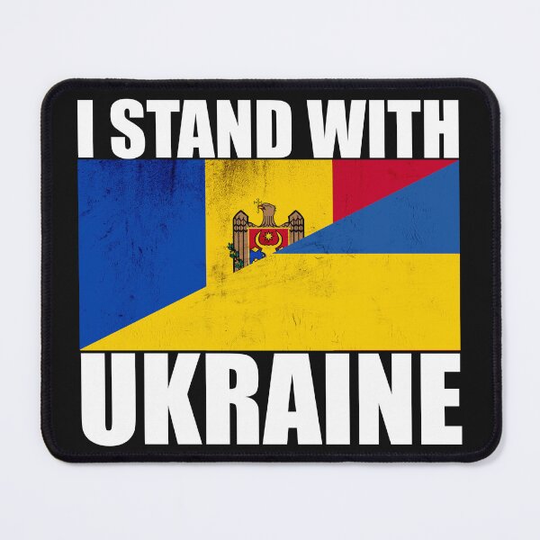 Item preview, Moldovan Stand With Ukraine - Vintage Flags and White Text designed and sold by ForUkraine2022.