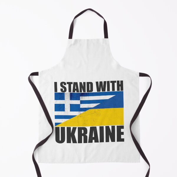 Item preview, Greece Stands With Ukraine - Vintage Flags and Black Text designed and sold by ForUkraine2022.