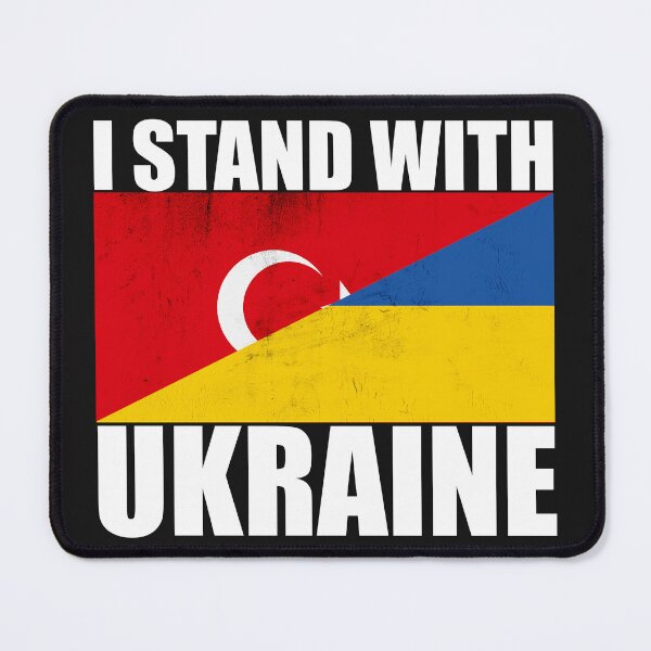 Item preview, Turkey Stands With Ukraine - Vintage Flags and White Text designed and sold by ForUkraine2022.
