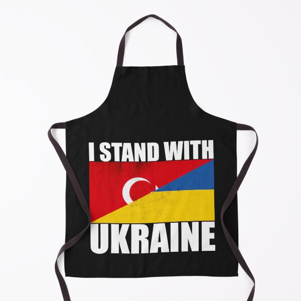 Item preview, Turkey Stands With Ukraine - Vintage Flags and White Text designed and sold by ForUkraine2022.