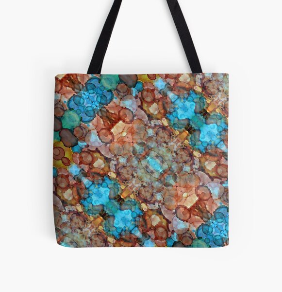 Blue Earth Fractal Bubbles  All Over Print Tote Bag