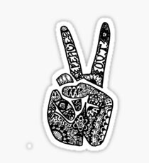Hand Drawn Peace Out Sign Sticker