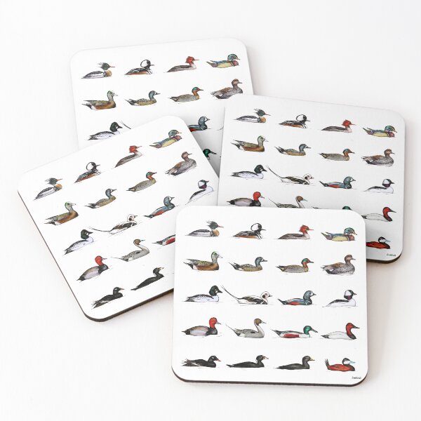 Item preview, Ducks of North America - 20 diving and dabbling ducks, bird art, duck paintings designed and sold by linbirds.