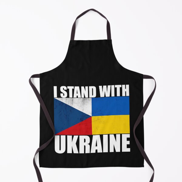Artikelvorschau, Stand der Tschechischen Republik mit der Ukraine - Vintage-Flaggen und weißer Text entworfen und verkauft von ForUkraine2022.
