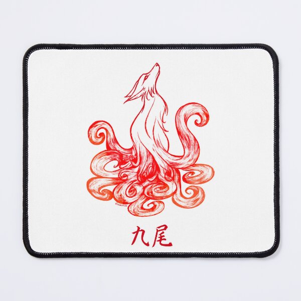 Item preview, Japanese Kitsune Fox Nine tailed fox Aesthetic Design designed and sold by loshimizuDesign.