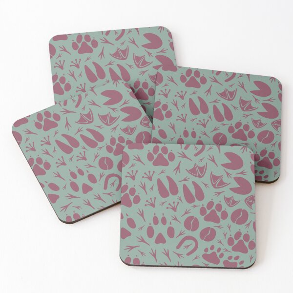 Item preview, Animal Footprints - Granite Green and Hawthorn Rose designed and sold by MaddaMom.