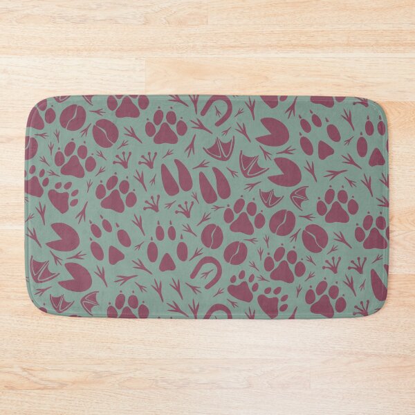 Item preview, Animal Footprints - Granite Green and Hawthorn Rose designed and sold by MaddaMom.