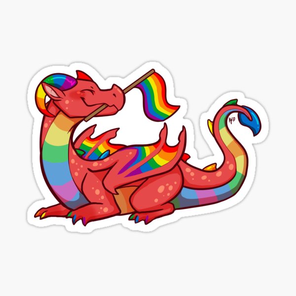 Gay Pride Flag Dragon (1st Edition) Sticker