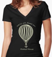 Modest Mouse Float on With Balloon Women's Fitted V-Neck T-Shirt