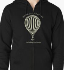 Bescheidene Maus schweben auf mit Ballon Hoodie mit Reißverschluss