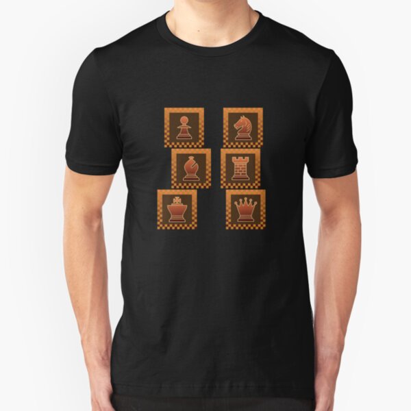 Chess - Brown borders columns Slim Fit T-Shirt
