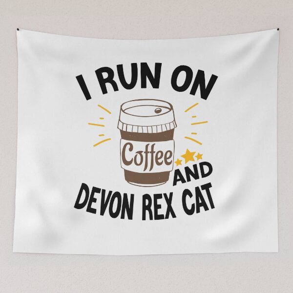 Item preview, I Run On Coffee And Sarcasm, Devon Rex Cat designed and sold by Cupsofdreams.