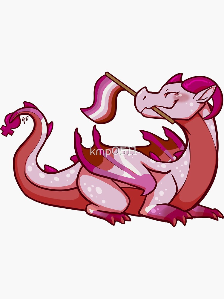 Lesbian Pride Flag Dragon 1st Edition Sticker For Sale By Kmp0511