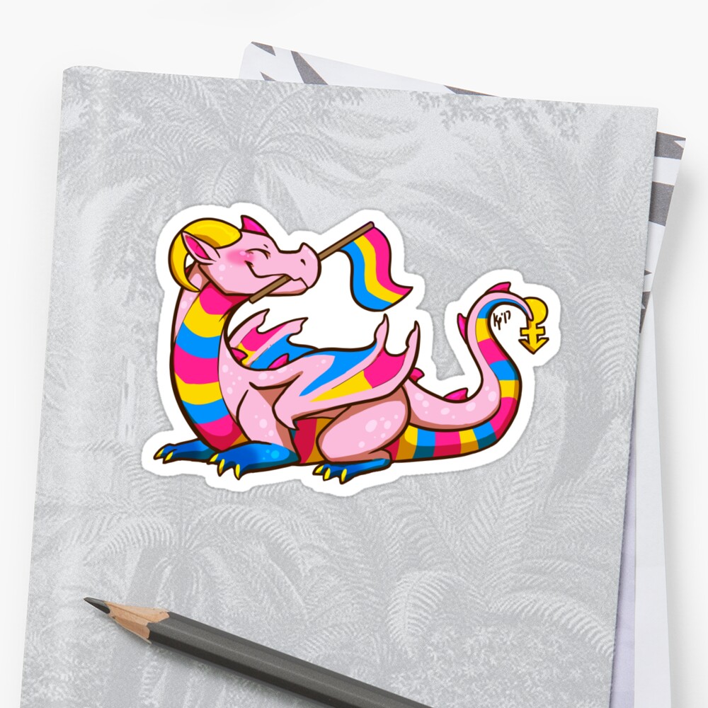 pansexual flag pride dragon sticker stickers edition redbubble 1st features