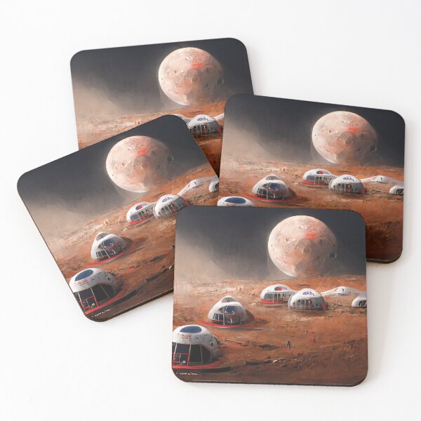 Item preview, Moonbase Retro Futuristic Lunar Surface Pod Concept Art designed and sold by tronictees.