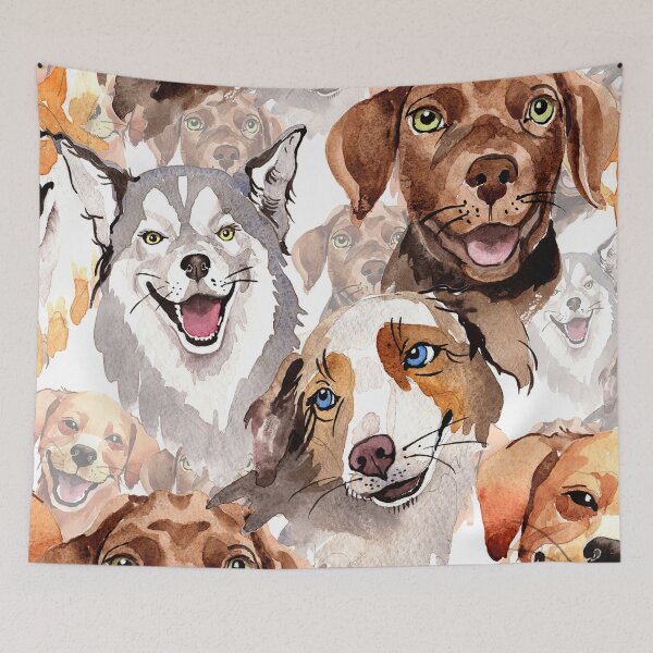 Item preview, Watercolor dogs painting. designed and sold by FGCART.