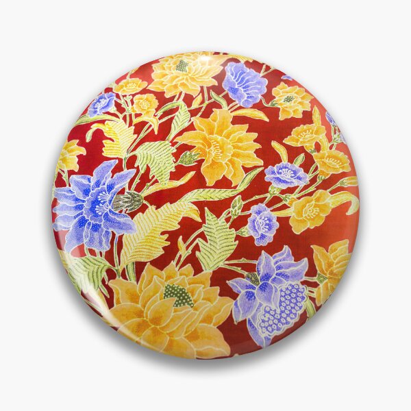 Item preview, Batik Blue Orange Flower designed and sold by NinjaZaleha.