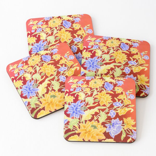 Item preview, Batik Blue Orange Flower designed and sold by NinjaZaleha.