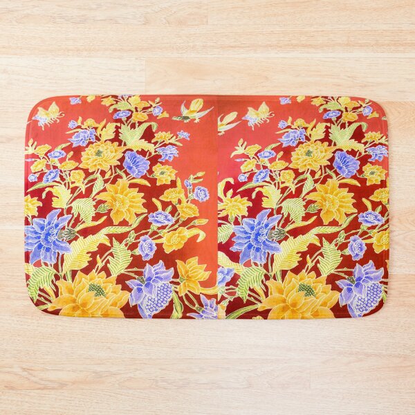 Item preview, Batik Blue Orange Flower designed and sold by NinjaZaleha.