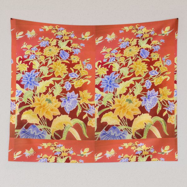Item preview, Batik Blue Orange Flower designed and sold by NinjaZaleha.