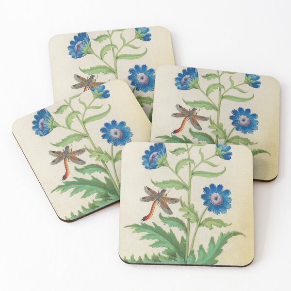 Item preview, Vintage Floral Pattern dragonfly blue chicory flower famous french artwork Claude designed and sold by Designs24U.