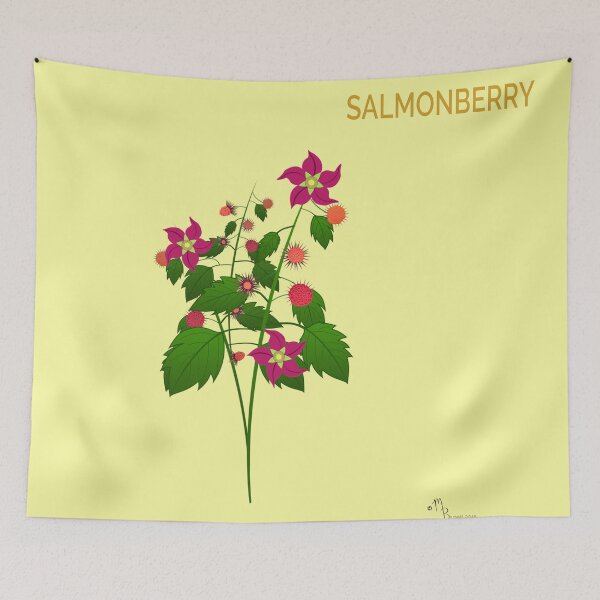 Item preview, Salmonberry with Butter Background designed and sold by YouAreHereArt.
