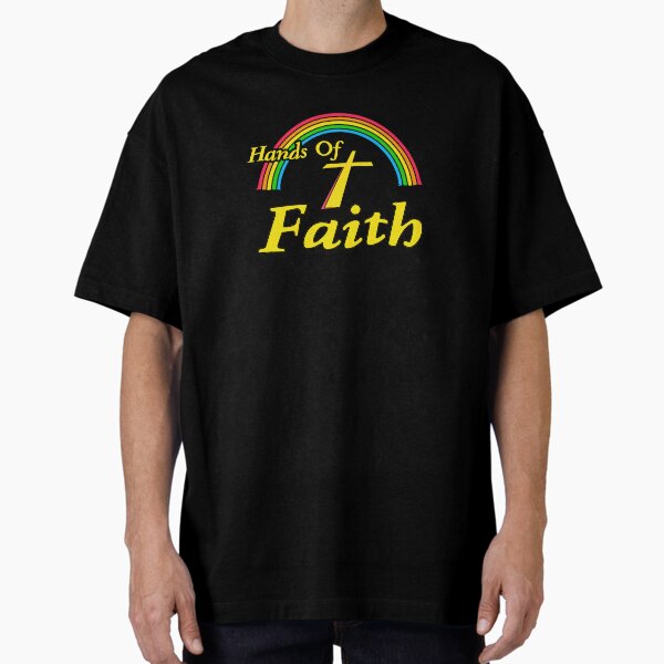 Item preview, Vintage 80's Hands Of Faith | Retro Jesus Rainbow designed and sold by Green Tee  Studio.
