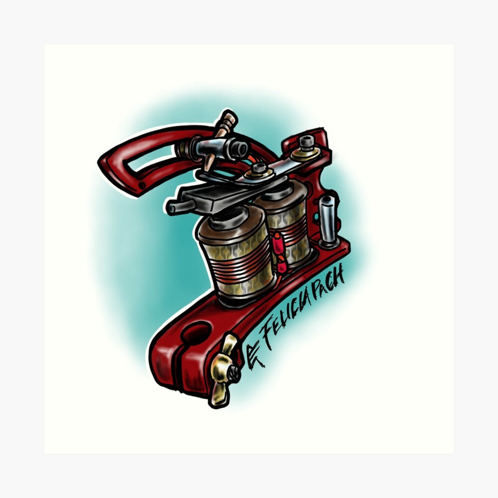 Coloured Vector Illustration Of A Tattoo Machine Stock Illustration -  Download Image Now - Tattoo Machine, Tattoo, Tattooing - iStock