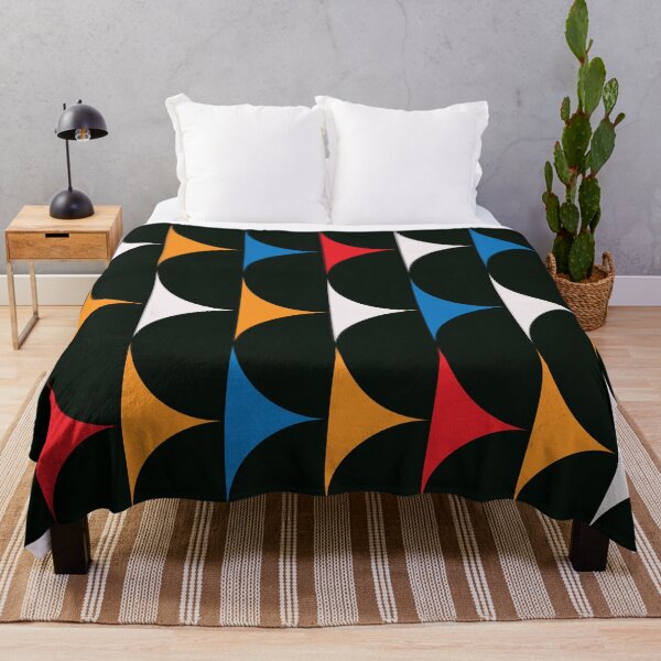 Item preview, Mid Century Modern abstract black half circles pattern designed and sold by Yasminepatterns .