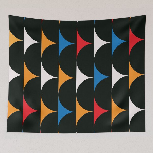 Item preview,  Mid Century Modern  abstract black  half circles pattern designed and sold by Yasminepatterns .