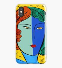 Blue Pop Girl Portrait iPhone Case