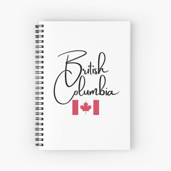 British Columbia with small Canadian flag - British Columbia Spiral Notebook