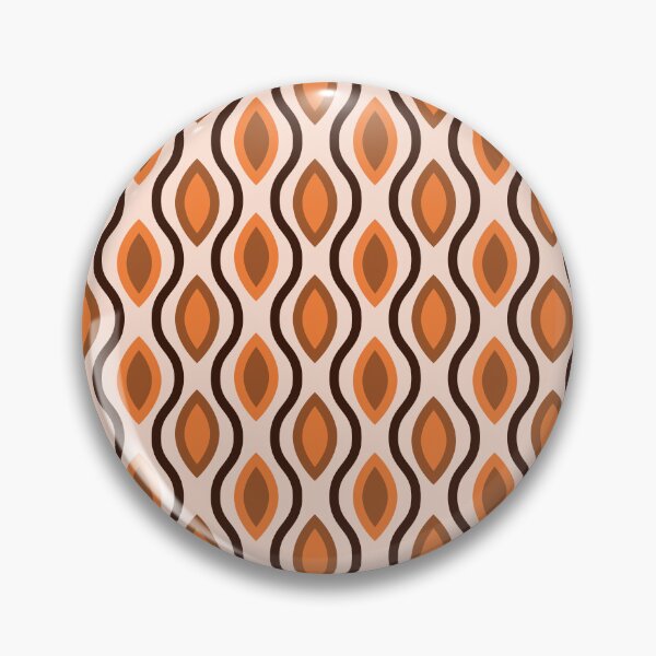 Item preview, Mid century modern small ogee oval pattern in orange and brown designed and sold by Yasminepatterns .